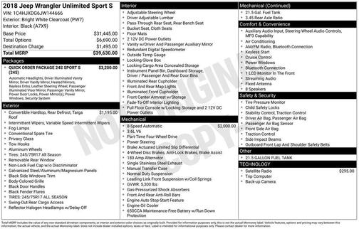 Bright White Clearcoat 2018 Jeep Wrangler Unlimited Sport