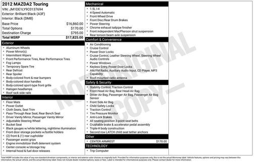 2012 Mazda Mazda2 Touring