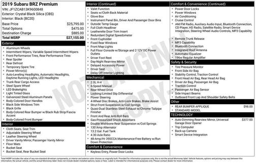 2019 Subaru BRZ Premium