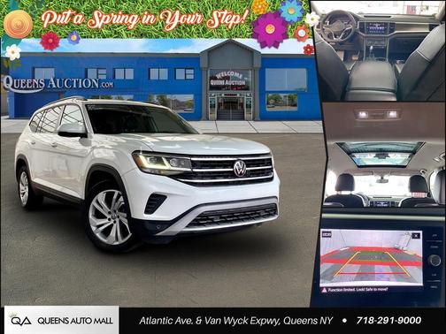 Pure White 2021 Volkswagen Atlas 3.6L SE w/Technology
