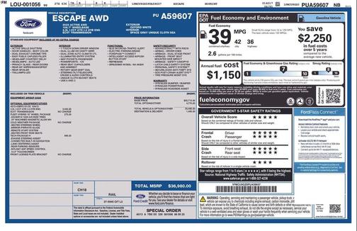 Oxford White 2023 Ford Escape Active
