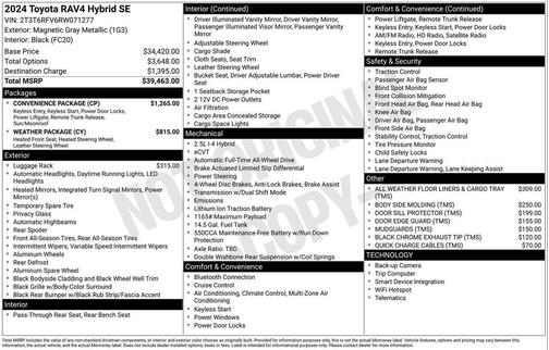 Magnetic Gray Metallic 2024 Toyota RAV4 Hybrid SE