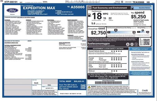 Space Silver Metallic 2026 Ford Expedition Max Platinum
