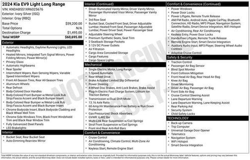 Ivory Silver 2024 Kia EV9 Light Long Range