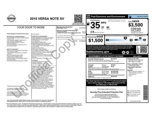 Metallic Peacock 2015 Nissan Versa Note SV