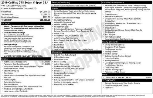 2019 Cadillac CTS 3.6L Twin Turbo Vsport
