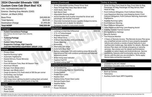 Sterling Gray Metallic 2024 Chevrolet Silverado 1500 Custom