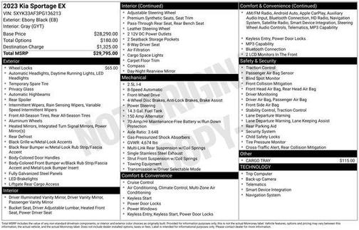 Ebony Black 2023 Kia Sportage EX