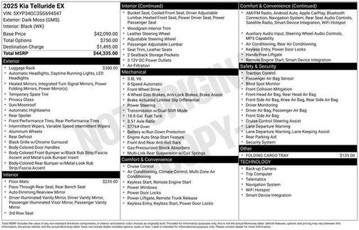 2025 Kia Telluride EX