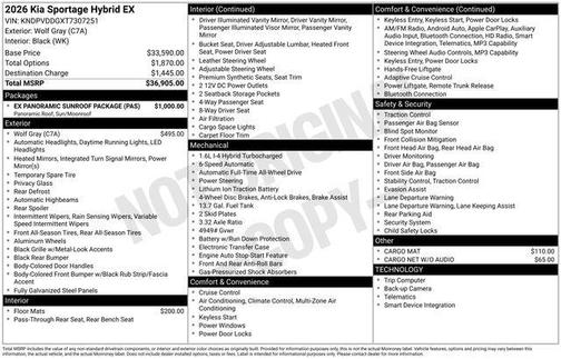 2026 Kia Sportage Hybrid EX