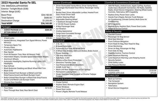 Twilight Black 2023 Hyundai SANTA FE SEL 2.4