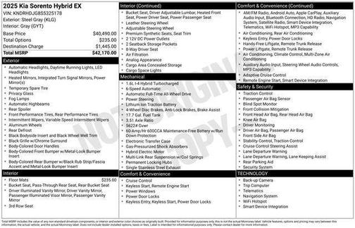 2025 Kia Sorento Hybrid EX