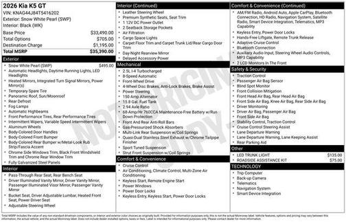 2026 Kia K5 GT