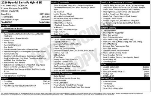 2026 Hyundai SANTA FE HEV SE