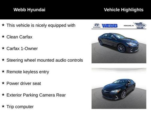 Midnight Black Metallic 2017 Toyota Camry XSE