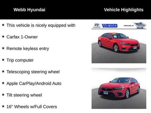 Red 2023 Honda Civic LX