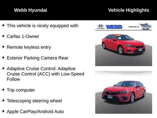 Red 2023 Honda Civic LX