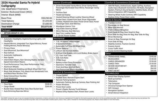 2026 Hyundai SANTA FE HEV Calligraphy
