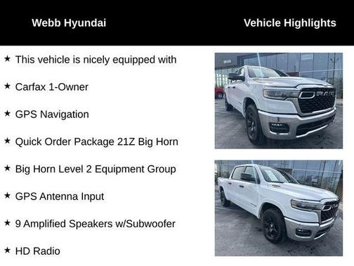 Bright White Clearcoat 2025 RAM 1500 Big Horn/Lone Star