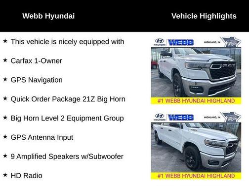 Bright White Clearcoat 2025 RAM 1500 Big Horn/Lone Star
