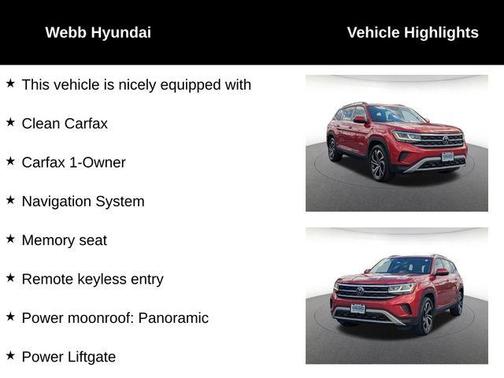 Aurora Red Metallic 2022 Volkswagen Atlas 2.0T SEL