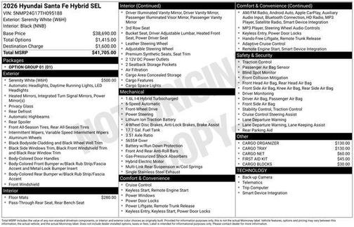 2026 Hyundai SANTA FE HEV SEL
