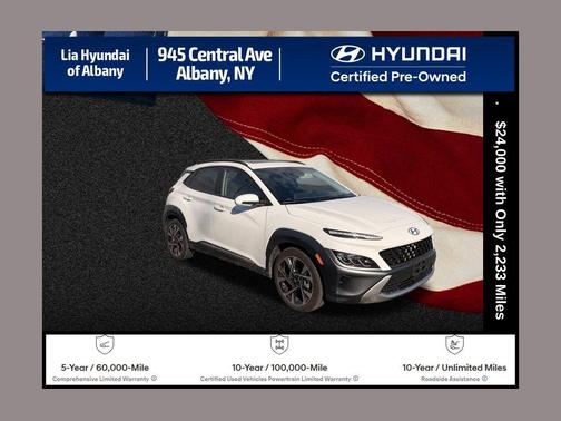 Lunar White 2023 Hyundai KONA Limited