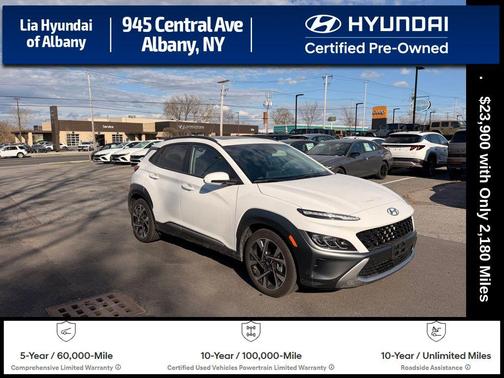 Lunar White 2023 Hyundai KONA Limited