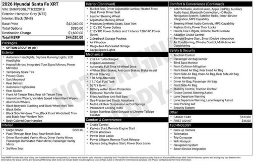 Hampton Gray 2026 Hyundai SANTA FE XRT