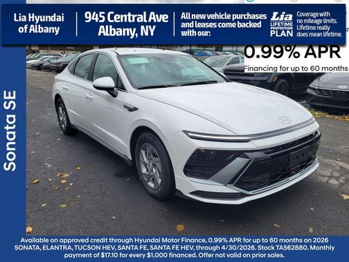 Serenity White 2026 Hyundai SONATA SE