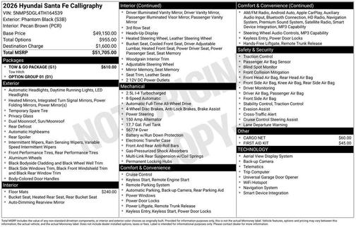 2026 Hyundai SANTA FE Calligraphy