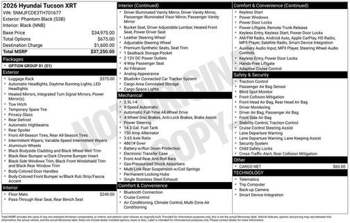 Phantom Black 2026 Hyundai TUCSON XRT