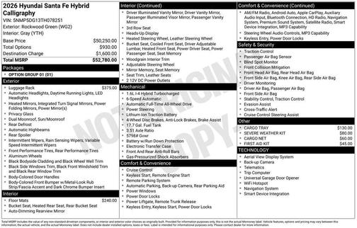 2026 Hyundai SANTA FE HEV Calligraphy