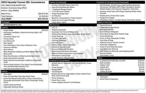 2025 Hyundai TUCSON SEL Convenience