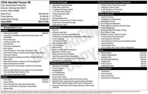 Ultimate Red 2026 Hyundai TUCSON SE