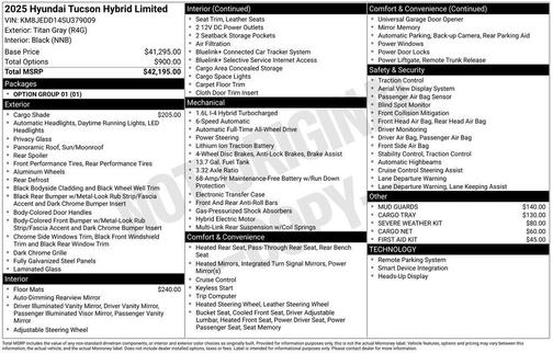 2025 Hyundai TUCSON Hybrid Limited