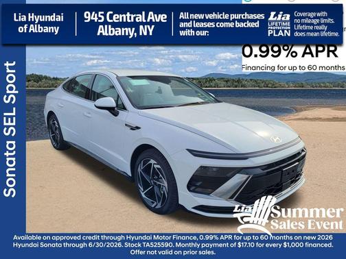 Serenity White 2026 Hyundai SONATA SEL