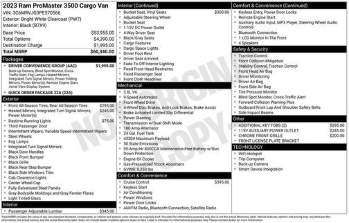 2023 RAM ProMaster 3500 High Roof