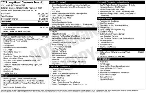 2021 Jeep Grand Cherokee Summit