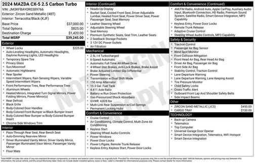2024 Mazda CX-5 2.5 Carbon Turbo