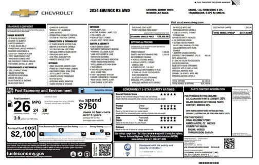 Summit White 2024 Chevrolet Equinox AWD RS