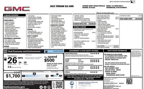 Ebony Twilight Metallic 2023 GMC Terrain SLE