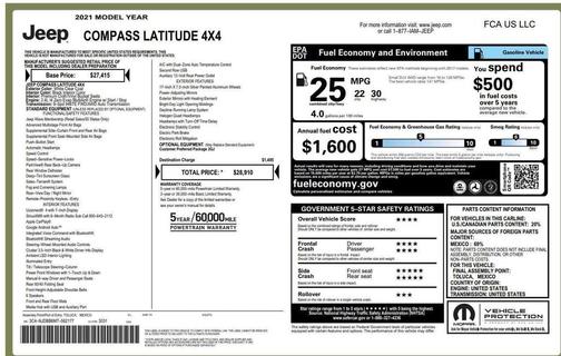 White Clearcoat 2021 Jeep Compass Latitude