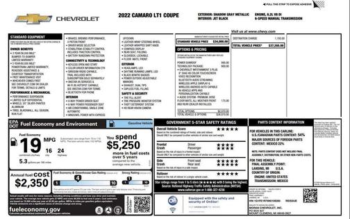 2022 Chevrolet Camaro RWD Coupe LT1