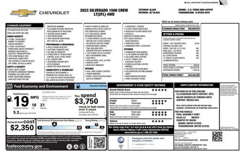 Black 2023 Chevrolet Silverado 1500 LT