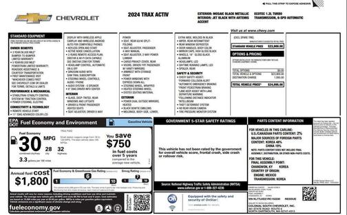 Mosaic Black Metallic 2024 Chevrolet Trax FWD ACTIV
