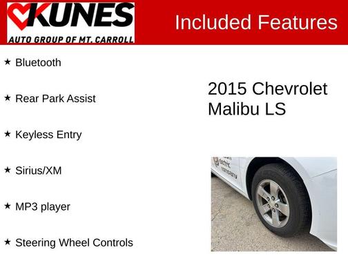 Summit White 2015 Chevrolet Malibu 1FL