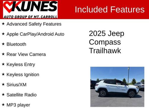 Bright White Clearcoat 2025 Jeep Compass Trailhawk