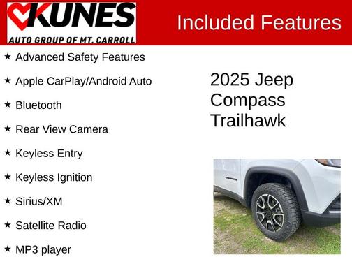 Bright White Clearcoat 2025 Jeep Compass Trailhawk