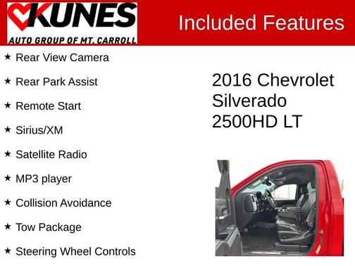 Red 2016 Chevrolet Silverado 2500 LT